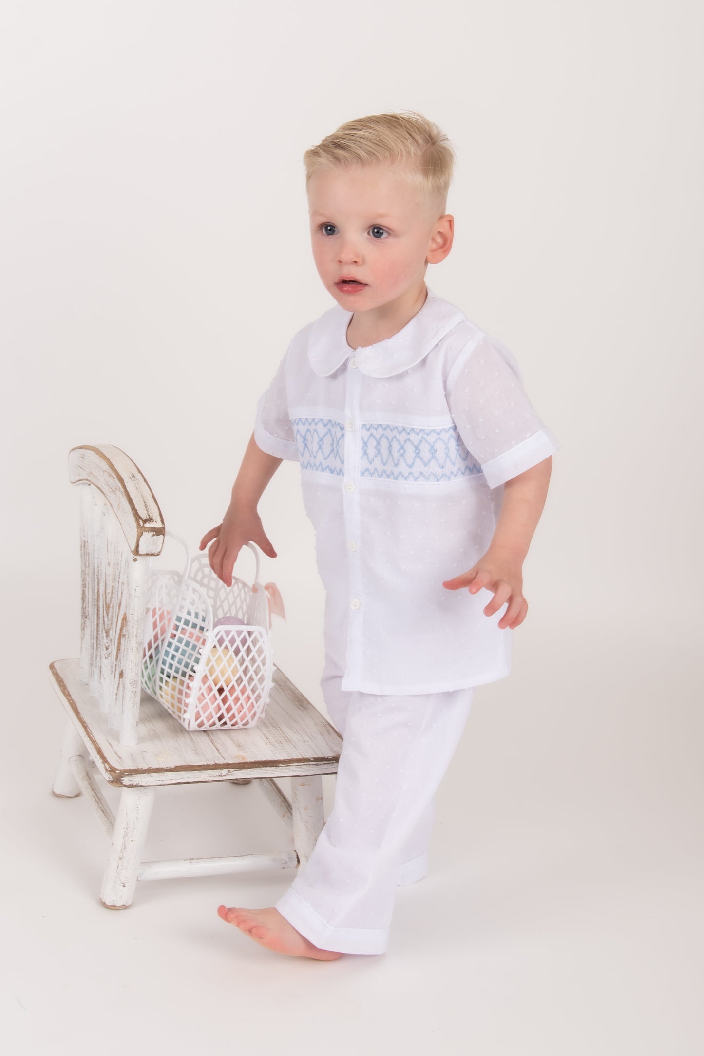 Swiss Dot Smocked Pyjamas