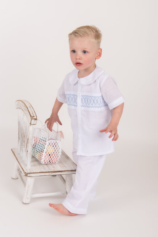 Swiss Dot Smocked Pyjamas