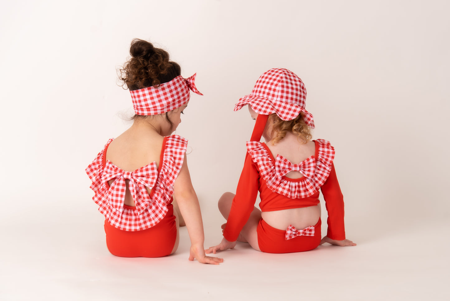 Red Frill Swimsuit Girls