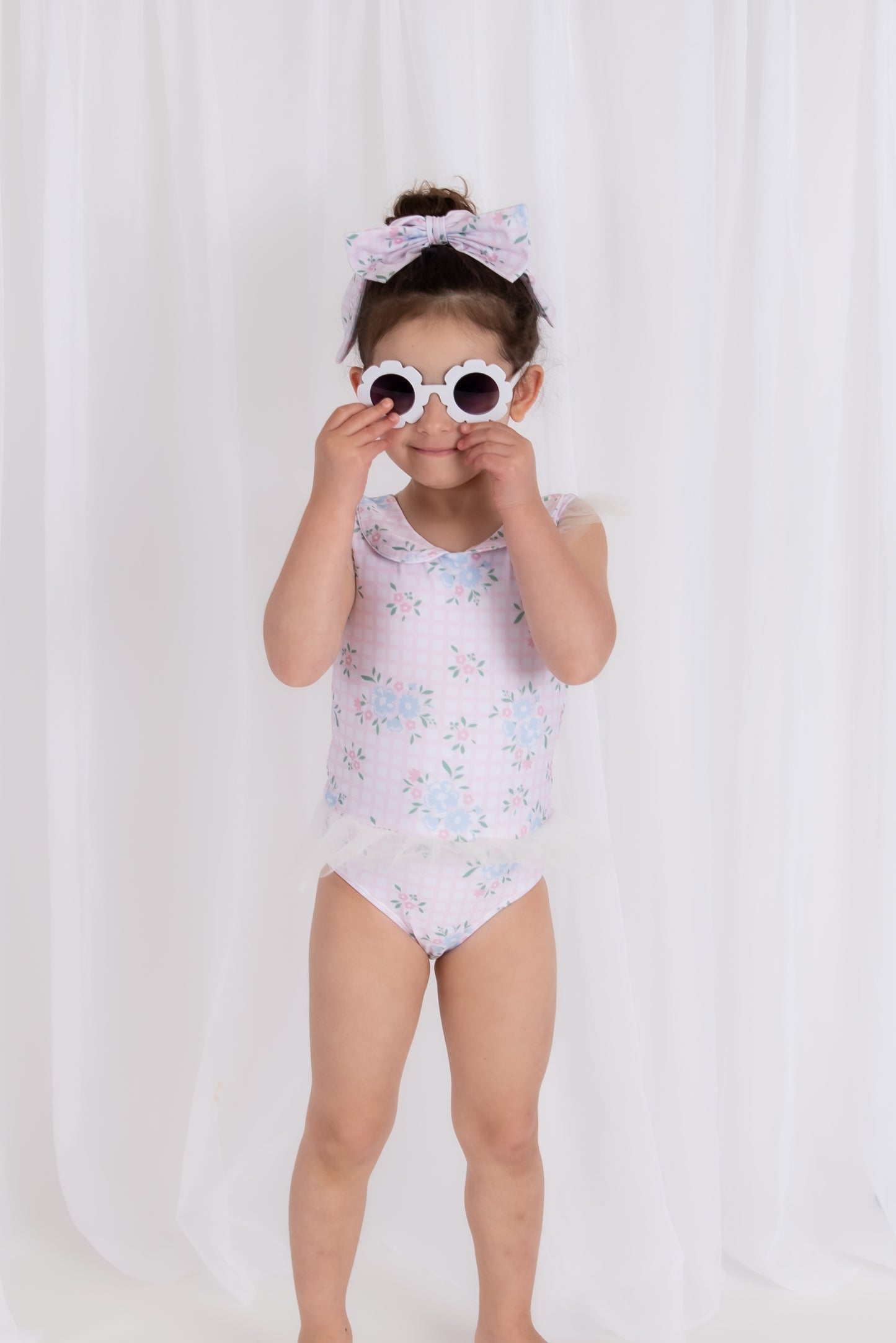 Pink Frill Girls Swimsuit