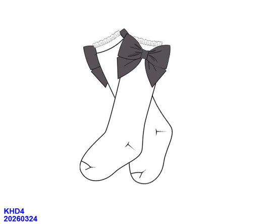 Grey Bow School Socks