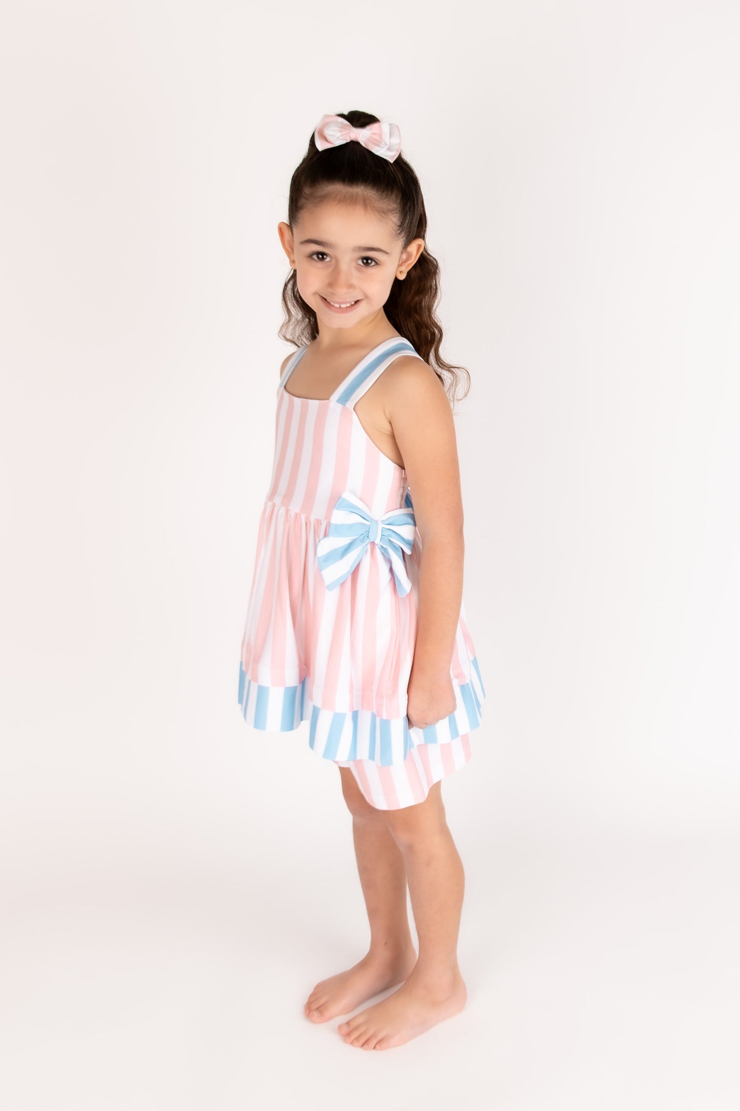 Candy Strip short set & Bow