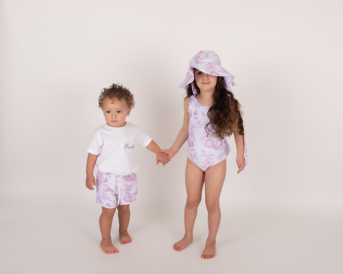 Lilac Cherub Toile Swim shorts