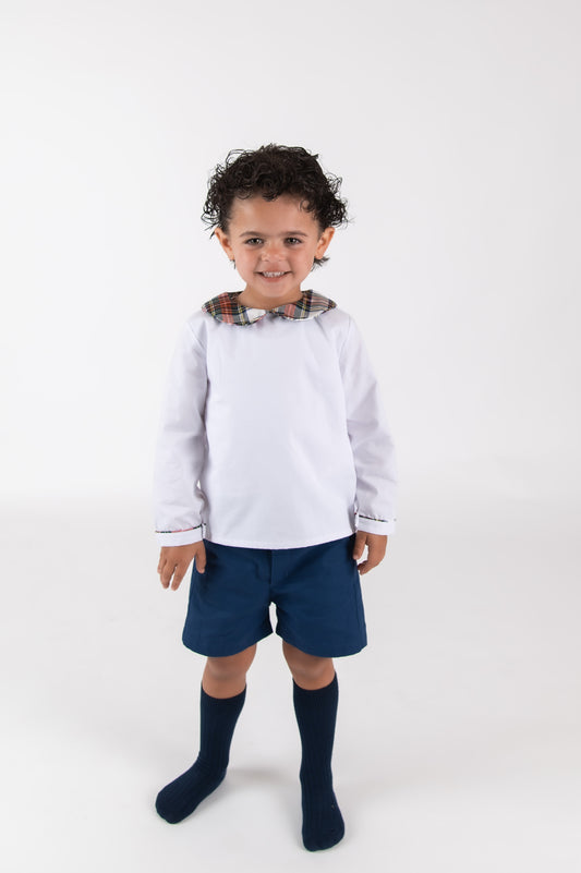 Navy/Tartan Boys Short set
