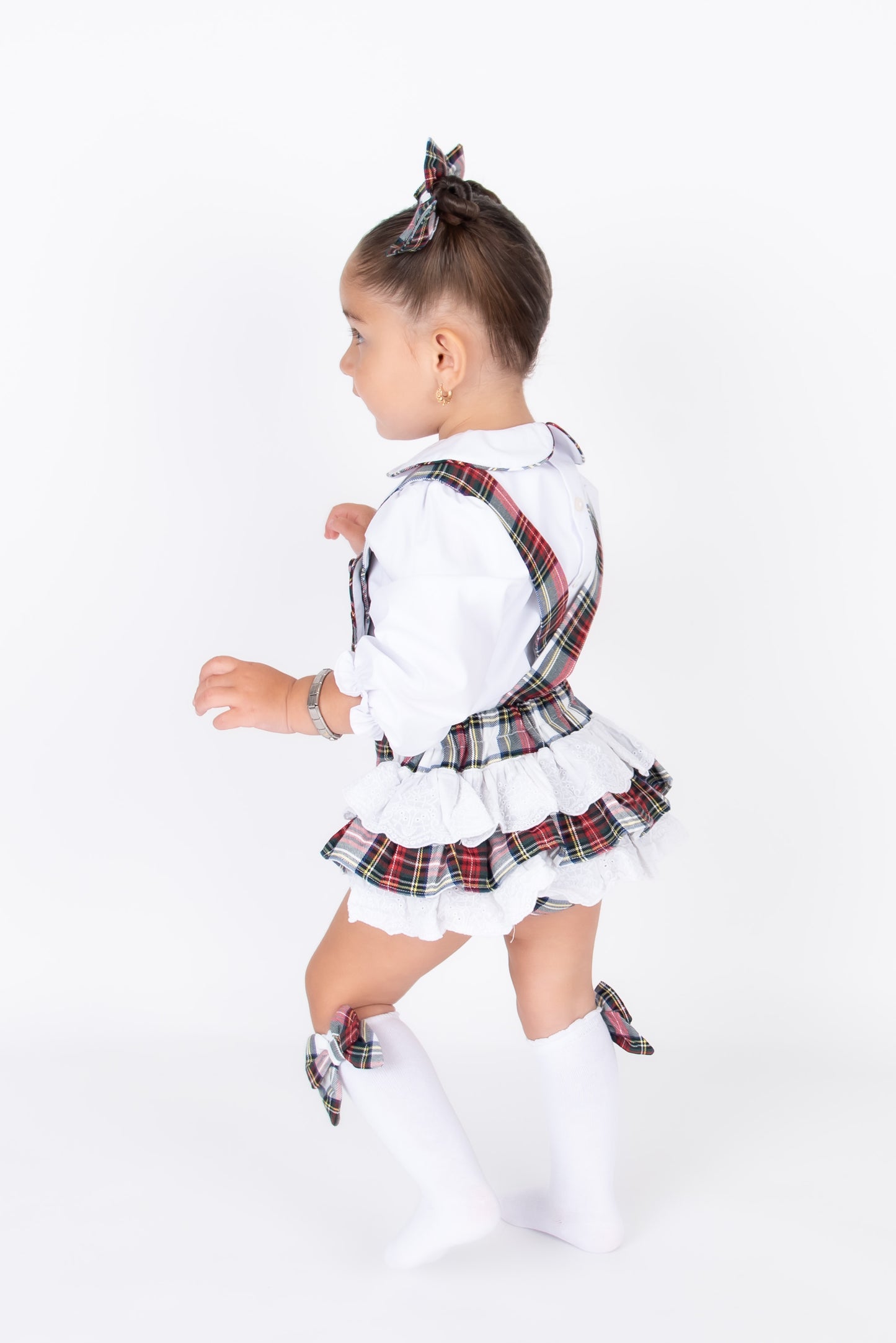Tartan Frill Romper & Shirt set