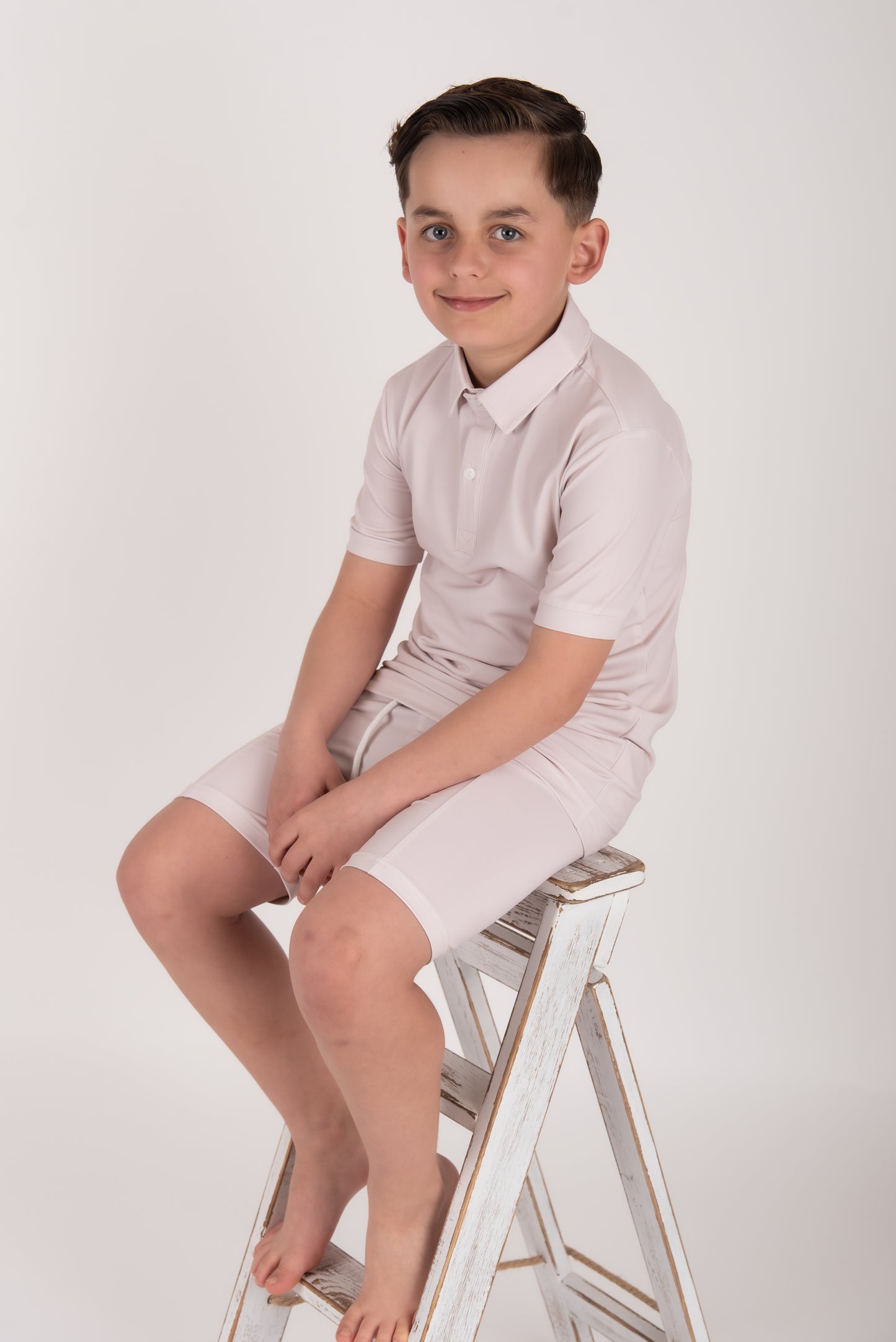 Boys Cream Shorts set