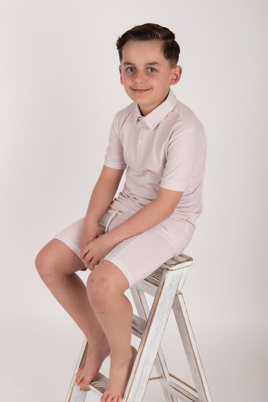 Boys Cream Shorts set