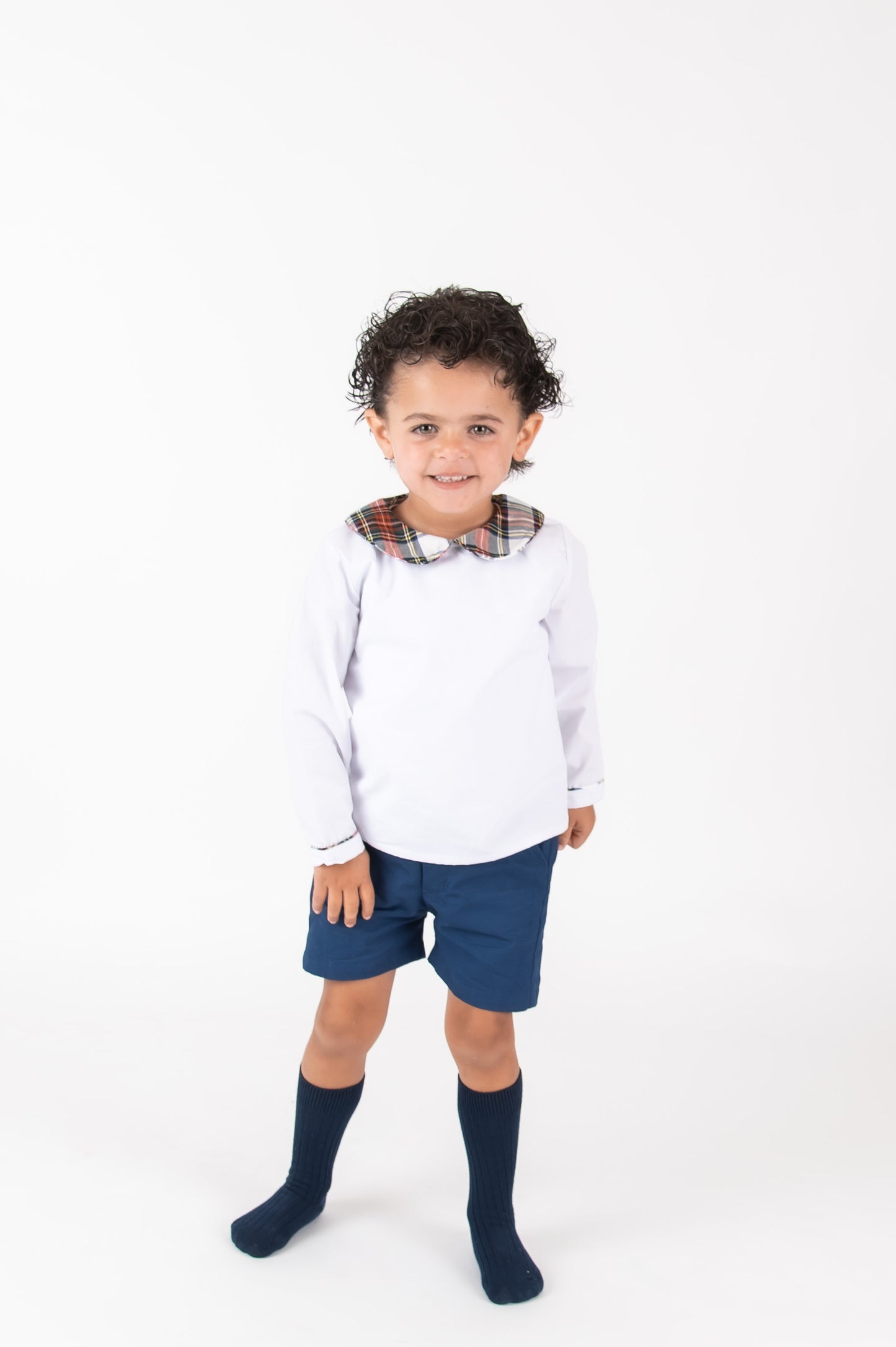 Navy/Tartan Boys Short set