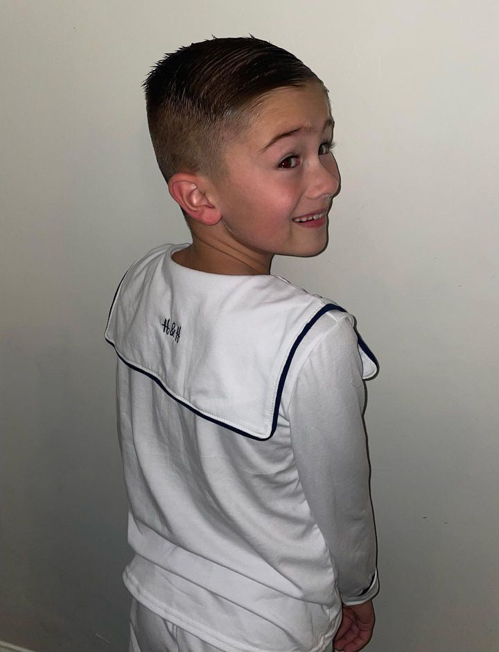 Boys Navy Trim Pyjamas