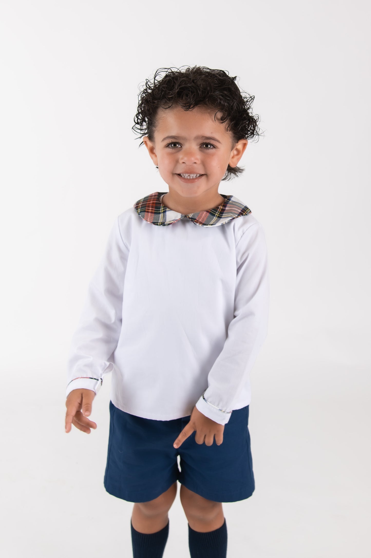 Navy/Tartan Boys Short set