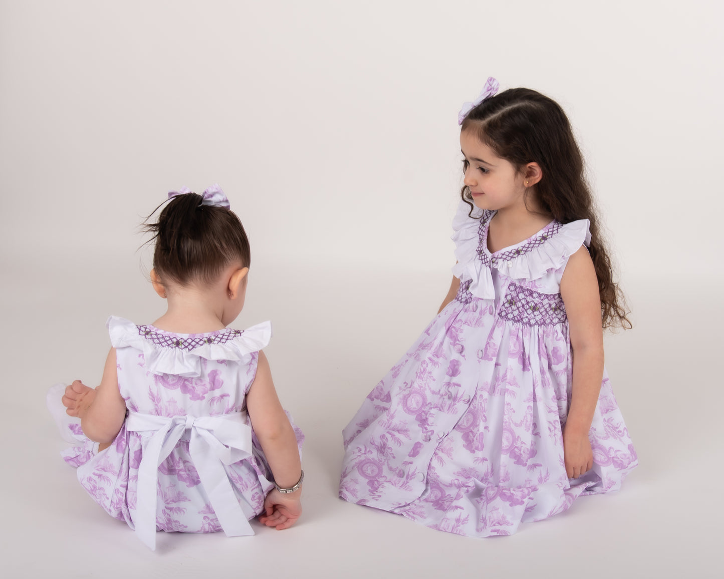 Lilac Toile Smocked Dress