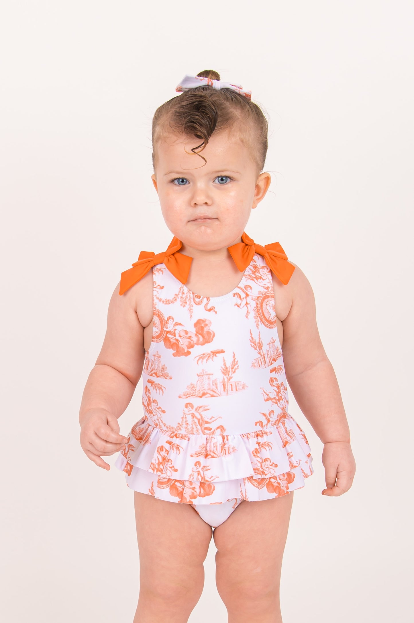 Coral Cherub Toile Swimsuit