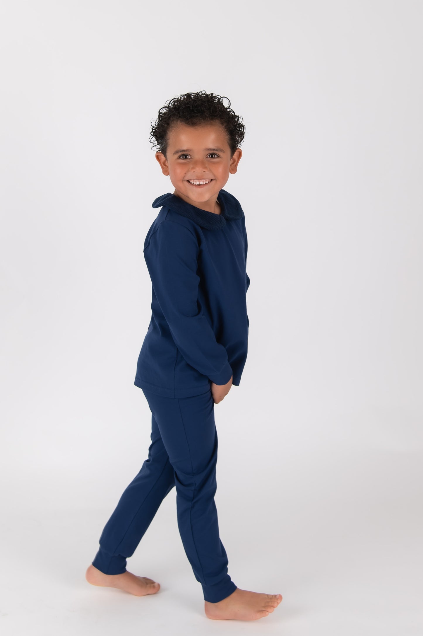 Navy & Corduroy Boys Lounge set