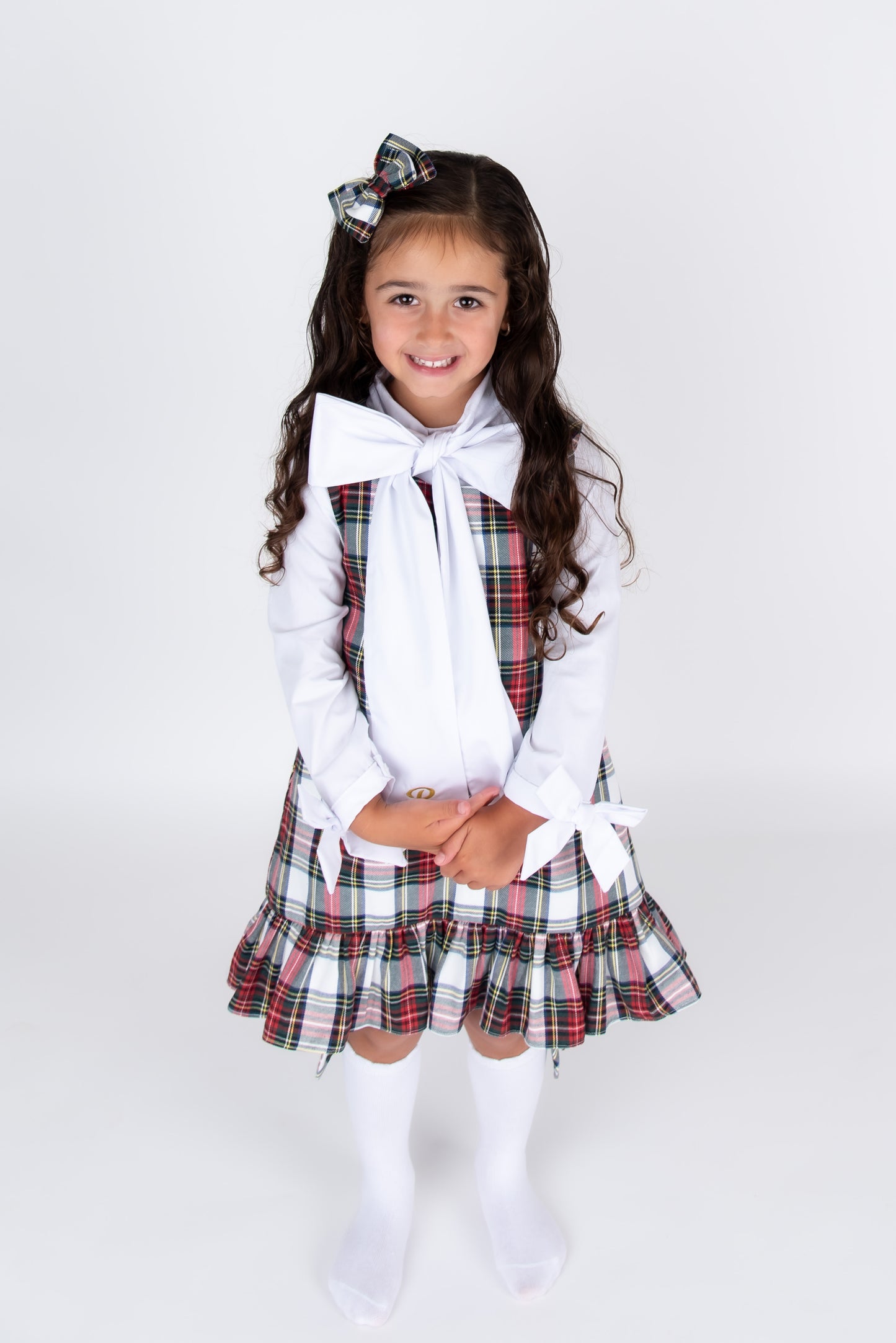 Tartan Pinafore & Shirt Set