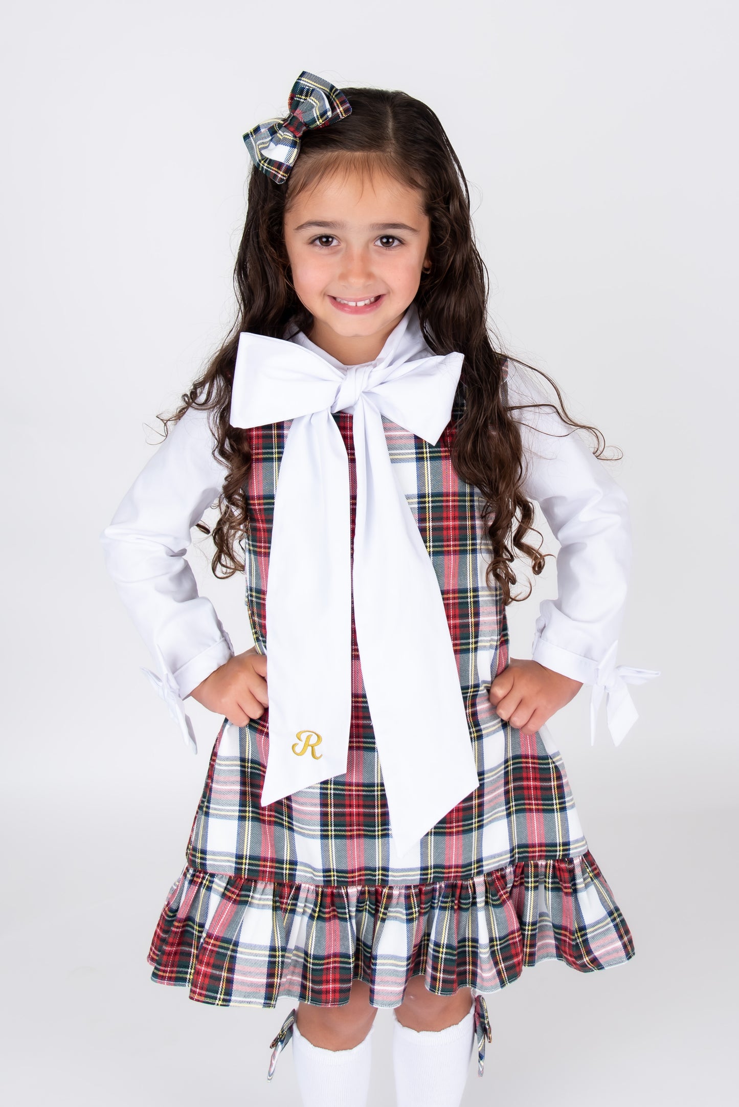 Tartan Pinafore & Shirt Set