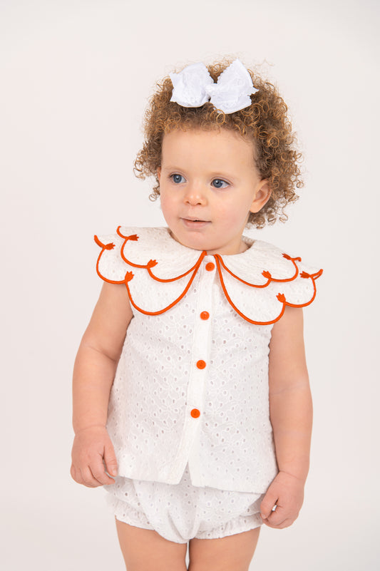 Rosebud Embroidery Anglaise Top & shorty set