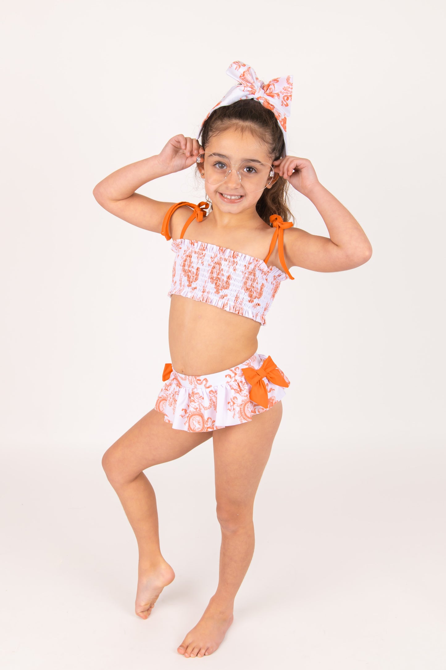 Coral Cherub Toile smocked Bikini