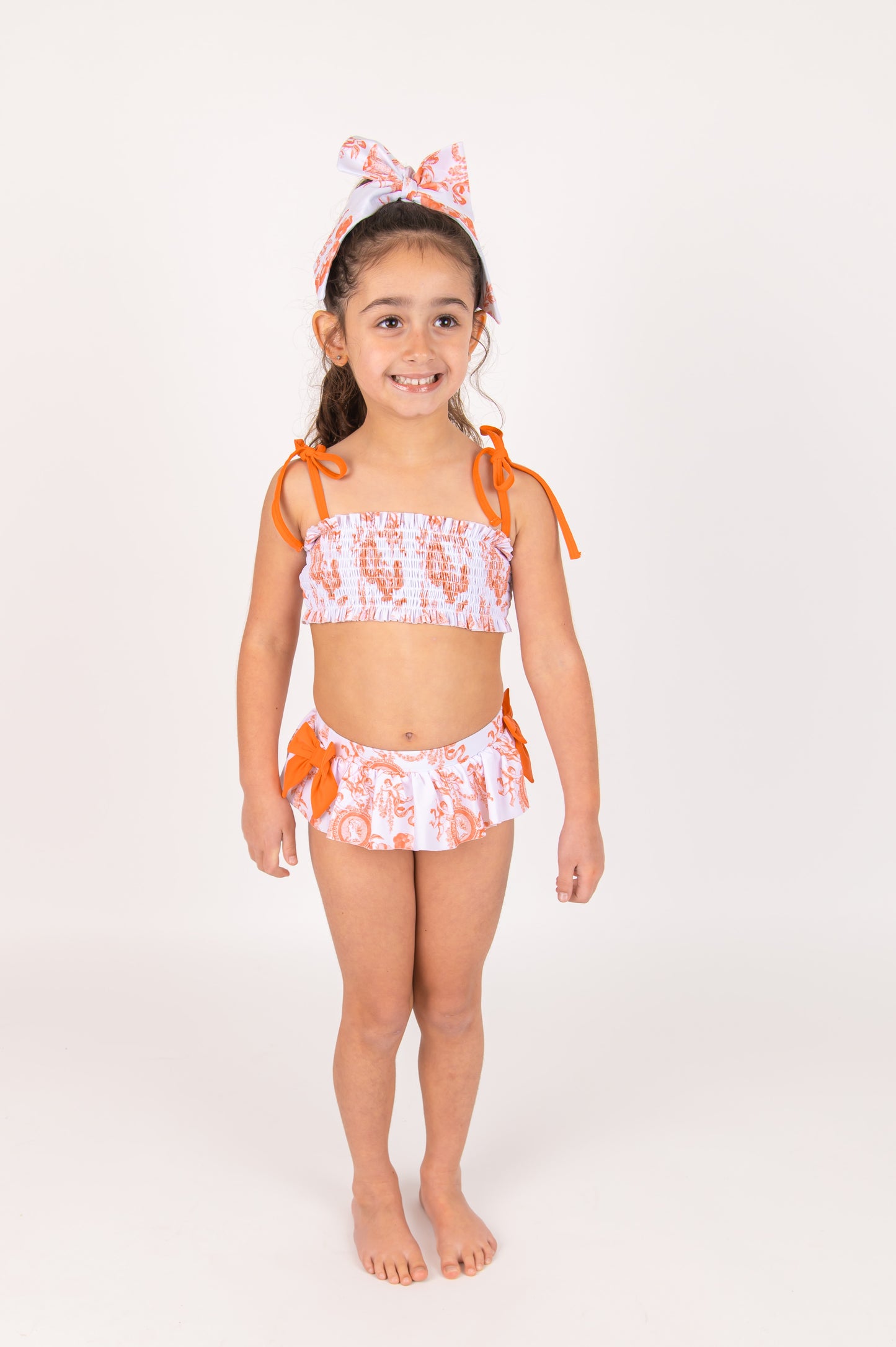 Coral Cherub Toile smocked Bikini