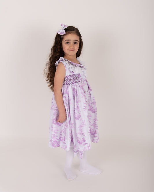 Lilac Toile Smocked Dress