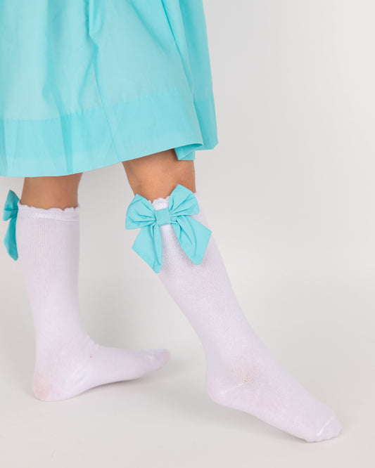 Mint Green Bow Socks