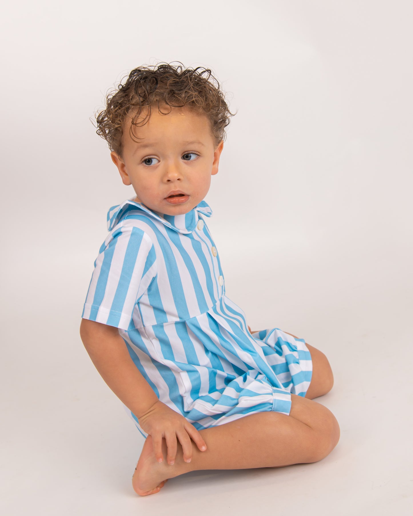 Candy Stripe Boys Romper