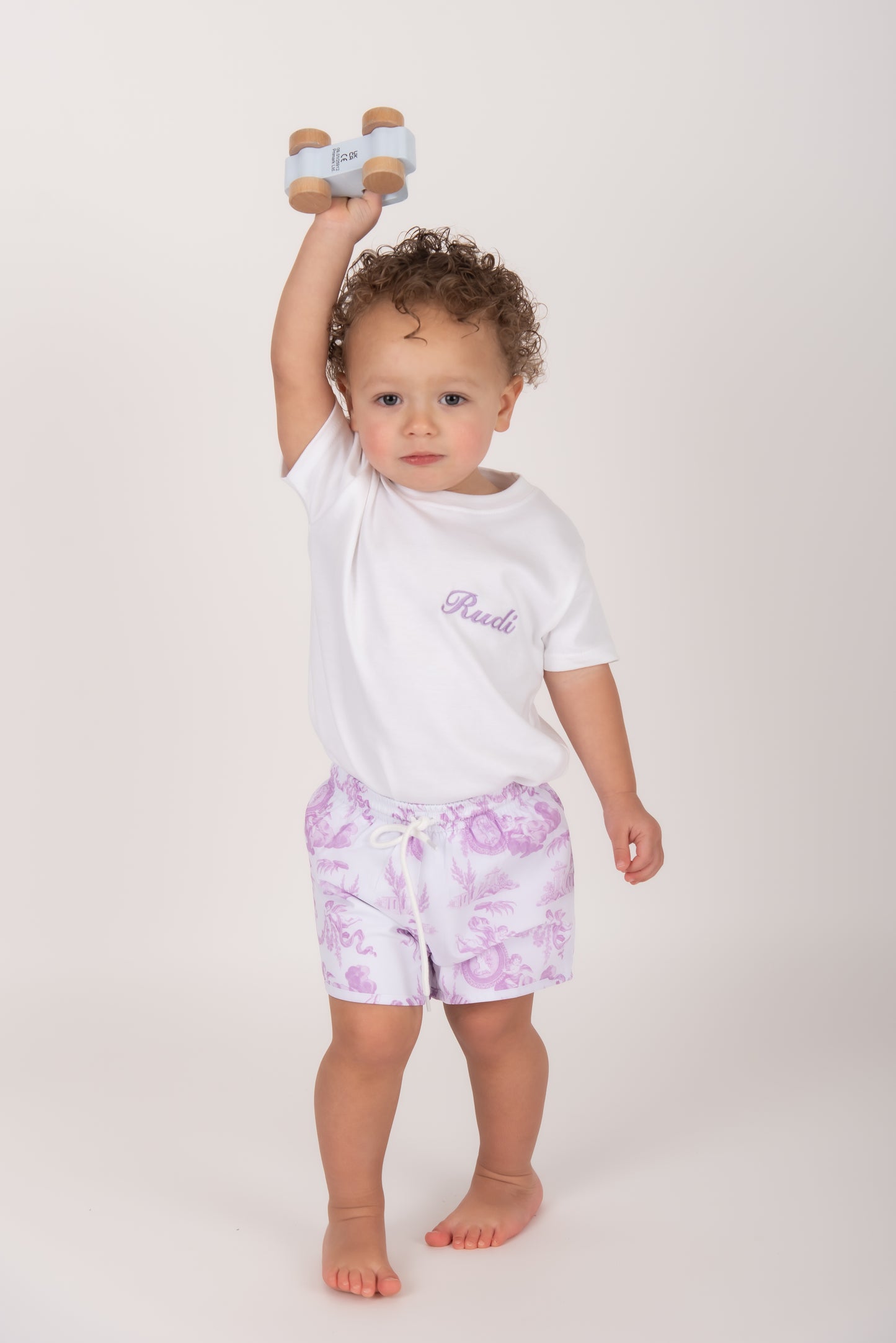 Lilac Cherub Toile Swim shorts