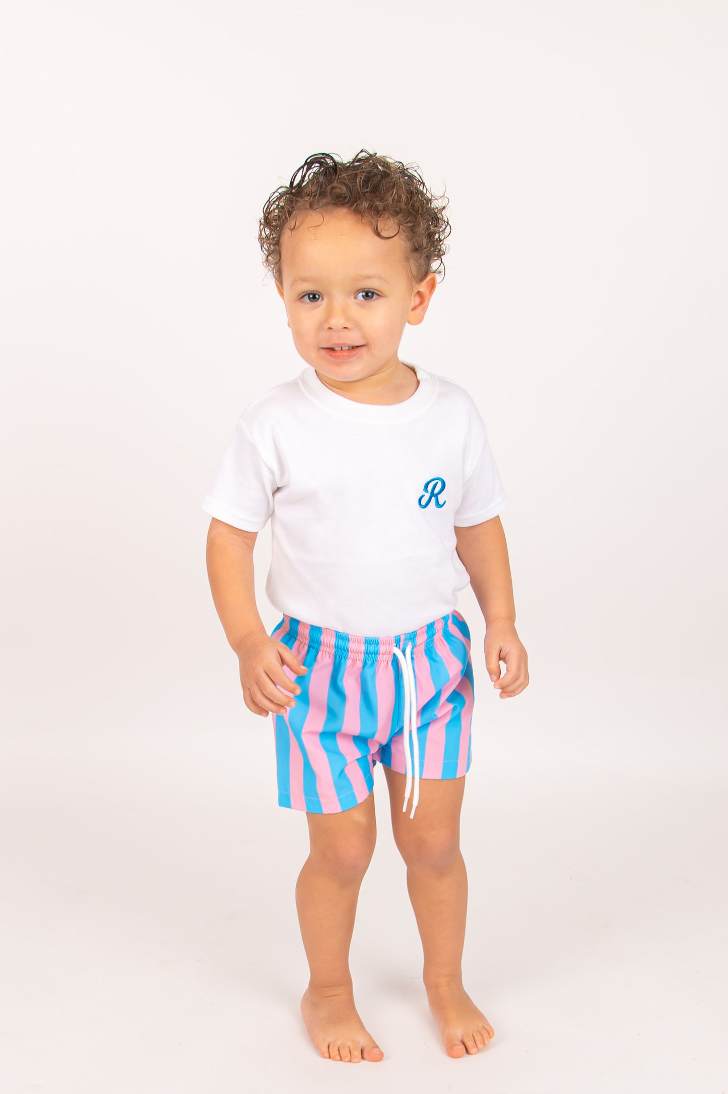 Candy Stripe Swim-shorts