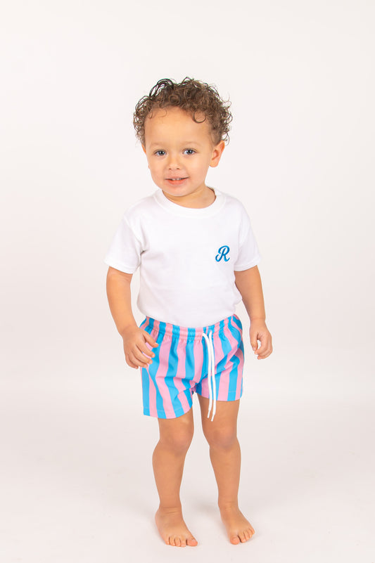 Candy Stripe Swim-shorts