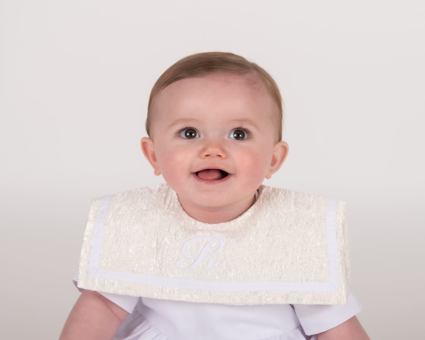 White & Cream Jacquard Unisex Romper