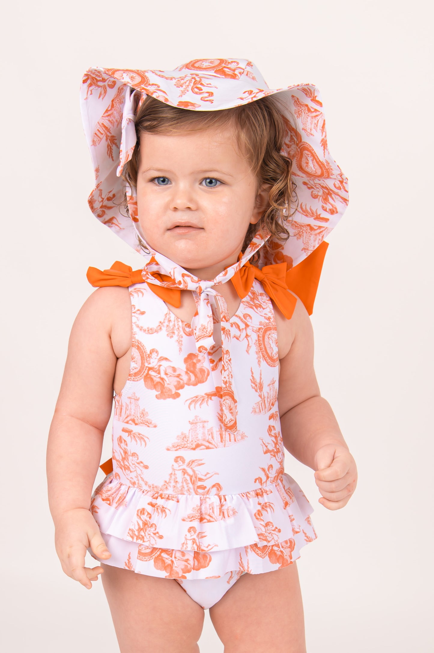 Coral Cherub Toile Swimsuit
