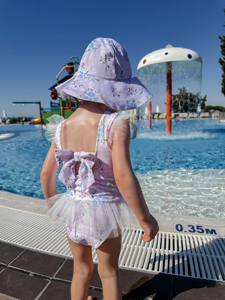 Pink Frill Girls Swimsuit