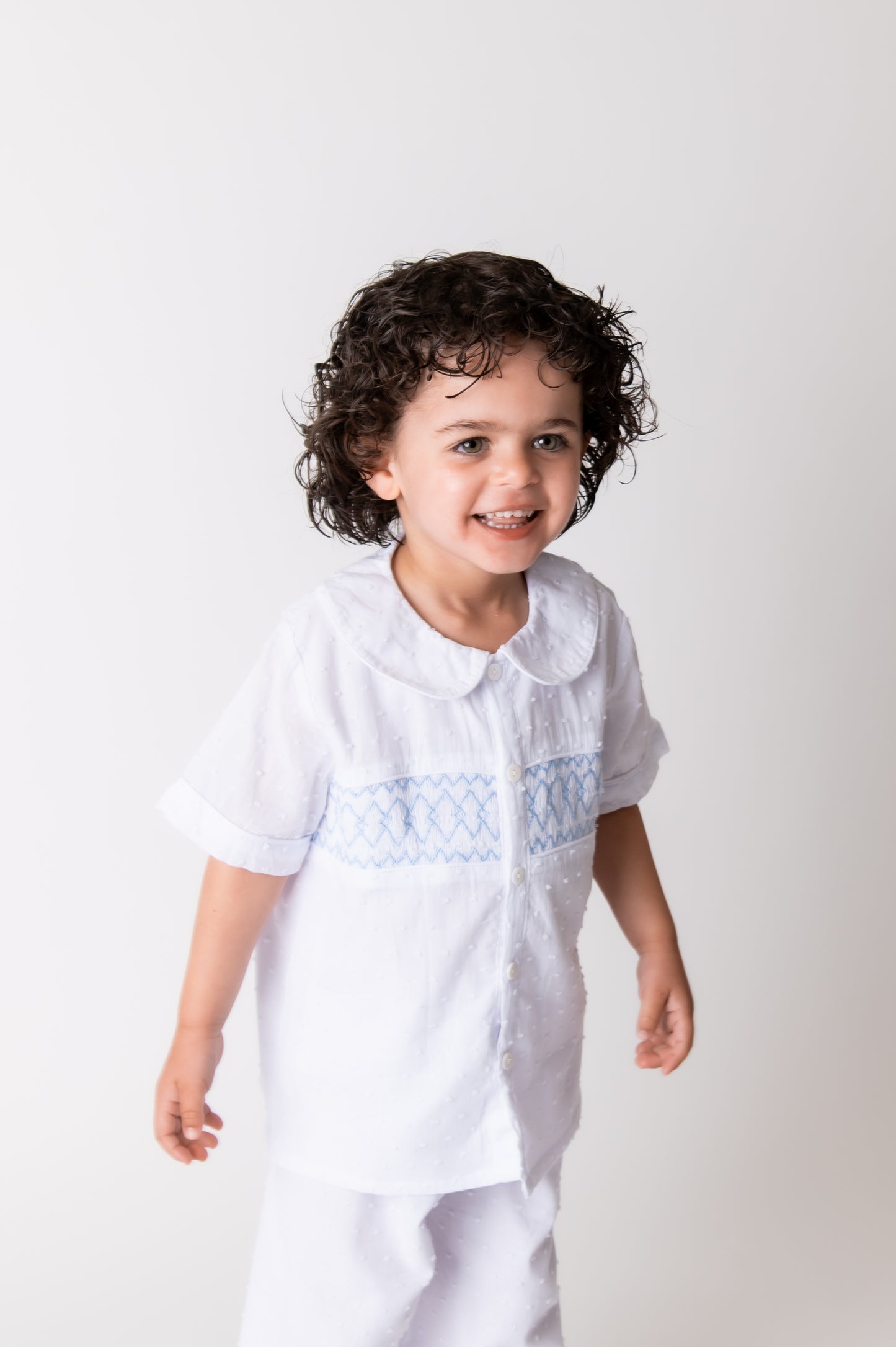 Swiss Dot Smocked Pyjamas