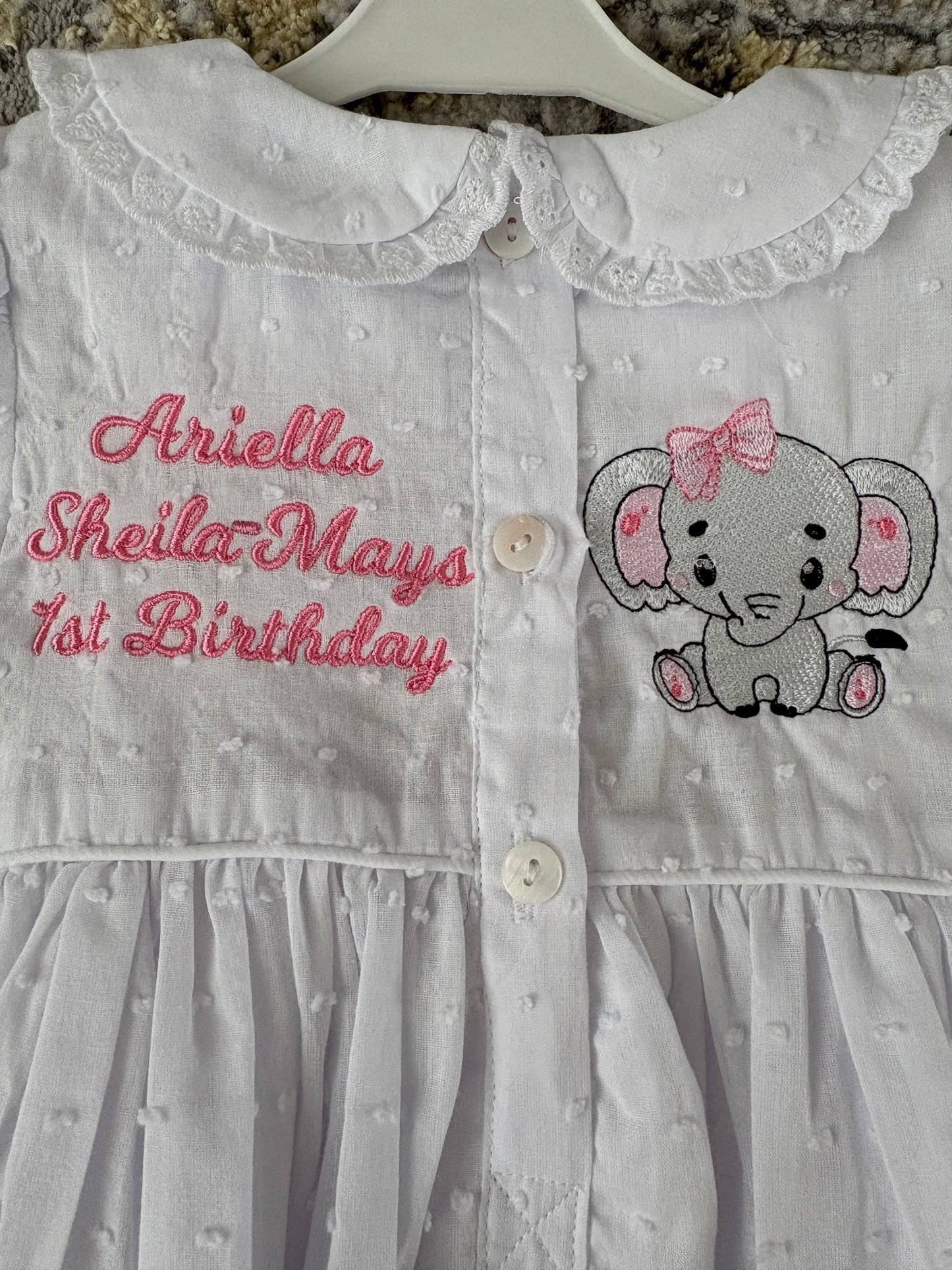 Girls Swiss Dot Smocked Pyjamas