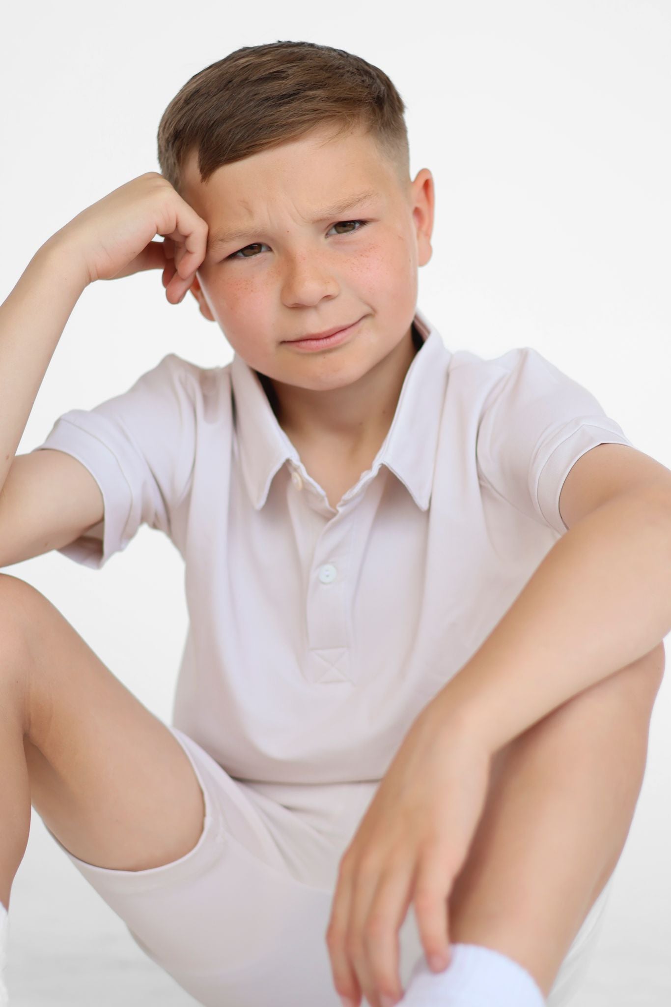 Boys Cream Shorts set