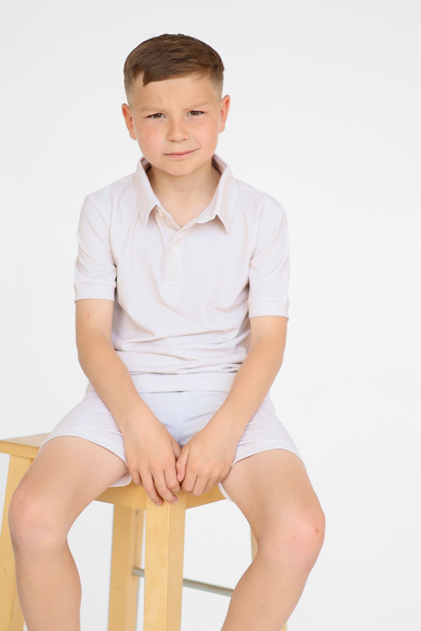 Boys Cream Shorts set