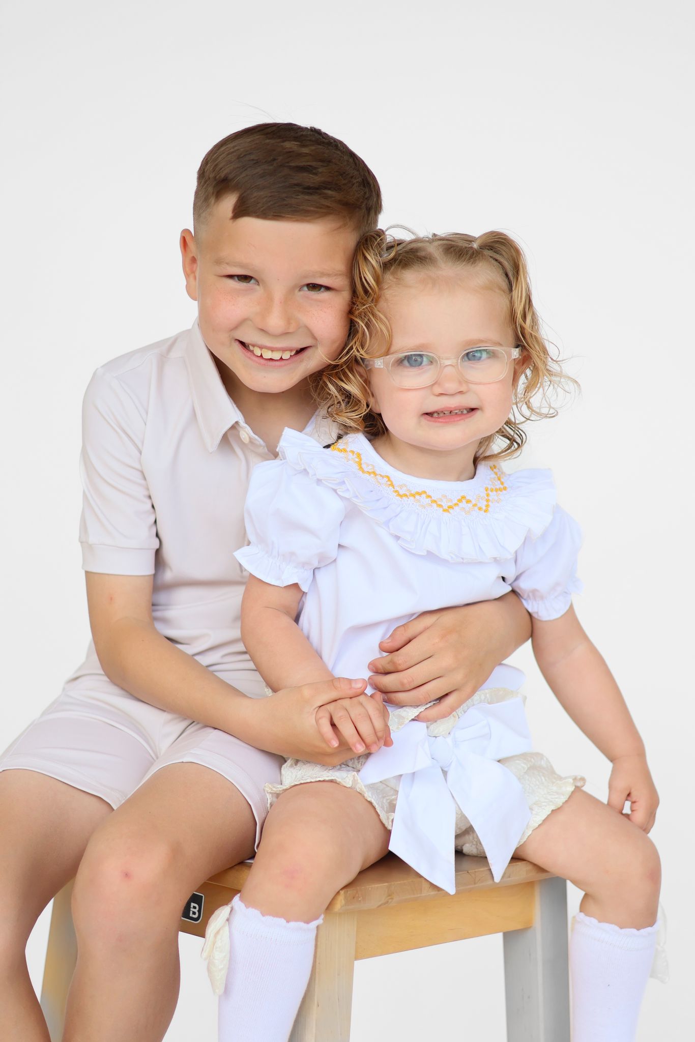 Boys Cream Shorts set