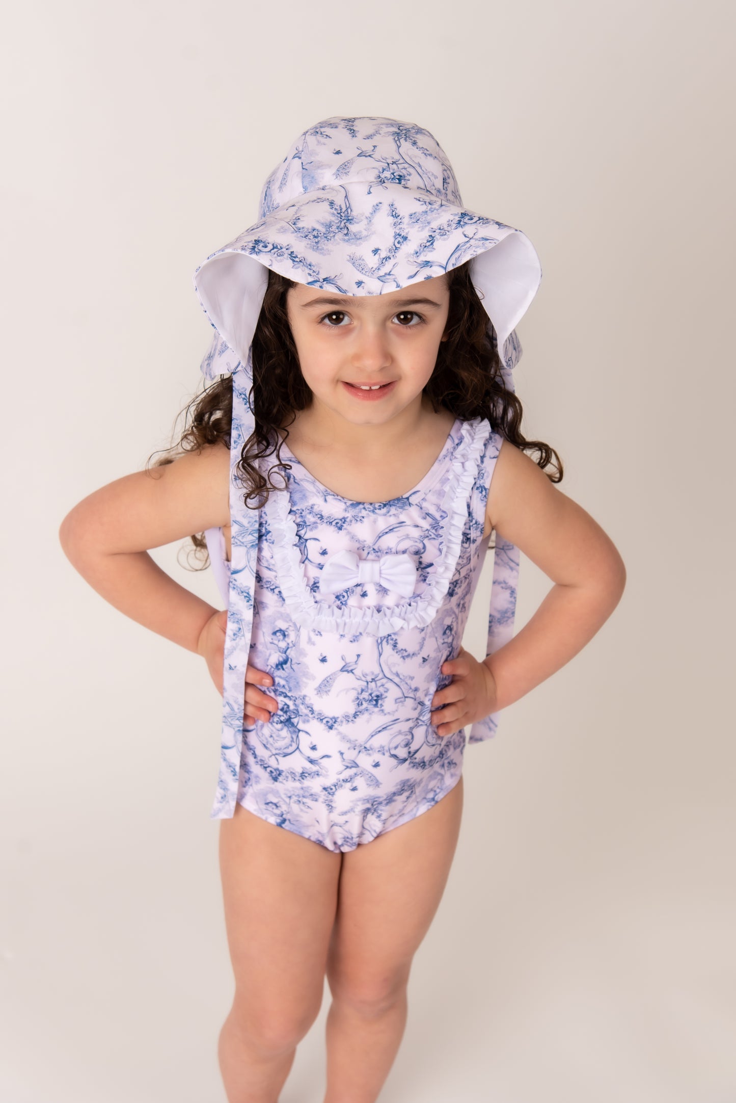 French Toile Girls Swimsuit